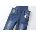 thumbnail image 5 of KIDSCOOL SPACE Little Girl Boy Ripped Denim Cute Slim Pants Jean Overalls 8T, 5 of 5