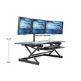 thumbnail image 1 of Rocelco 46" Large Height Adjustable Standing Desk Converter - Quick Sit Stand Up Triple Monitor Riser - Gas Spring Assist Computer Workstation - Retractable Keyboard Tray (Black), 1 of 9