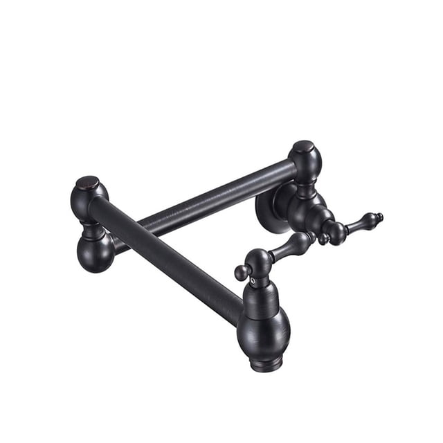 Pot Filler Double Joint Spout Folding Stretchable Swing Arm Wall Brass Kitchen Faucet Single Hole Two Handle Kitchen Sink Faucet ,bar Laundry RV Farmhouse