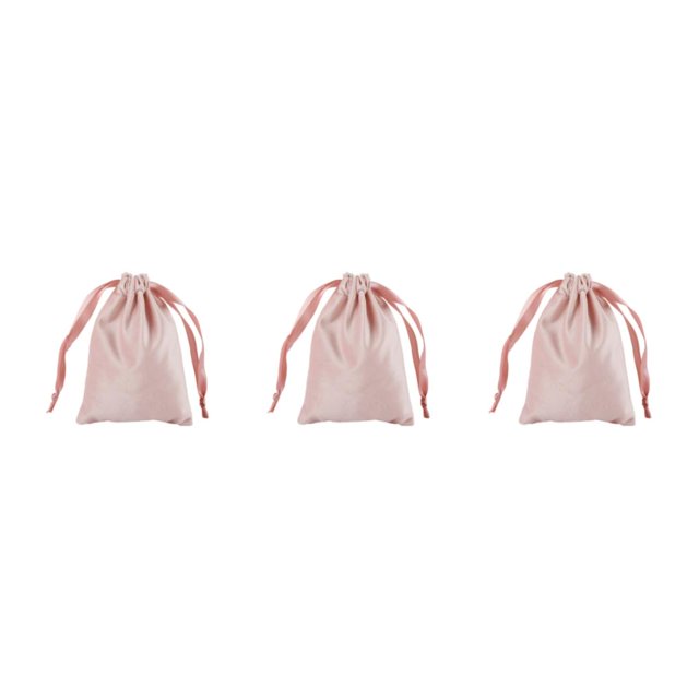 kurtrusly Super Soft Jewelry Bags Delicate Protection For Valuables Eco-friendly pink 3Set