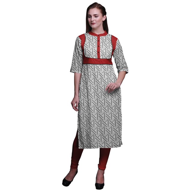 Bimba Kurta Imprimée Tunique Droite Hauts Femmes Tenue d'Été Kurti pour Dames
