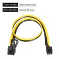 thumbnail image 2 of Unique Bargains PCIe Cable 6 Pin Male to 8 Pin (6+2) Male GPU Power Supply Cable PCI Express Power Adapter Cable 520mm/20.5',2pcs, 2 of 5
