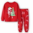 thumbnail image 2 of AJIWYH Pyjamas de Noël pour Enfants en Coton à Manches Longues Assortis pour les Fêtes, Ensemble de Pyjamas pour Garçons et Filles, Pyjamas de Noël pour Enfants Rouge, 5-6 Ans, 2 of 3