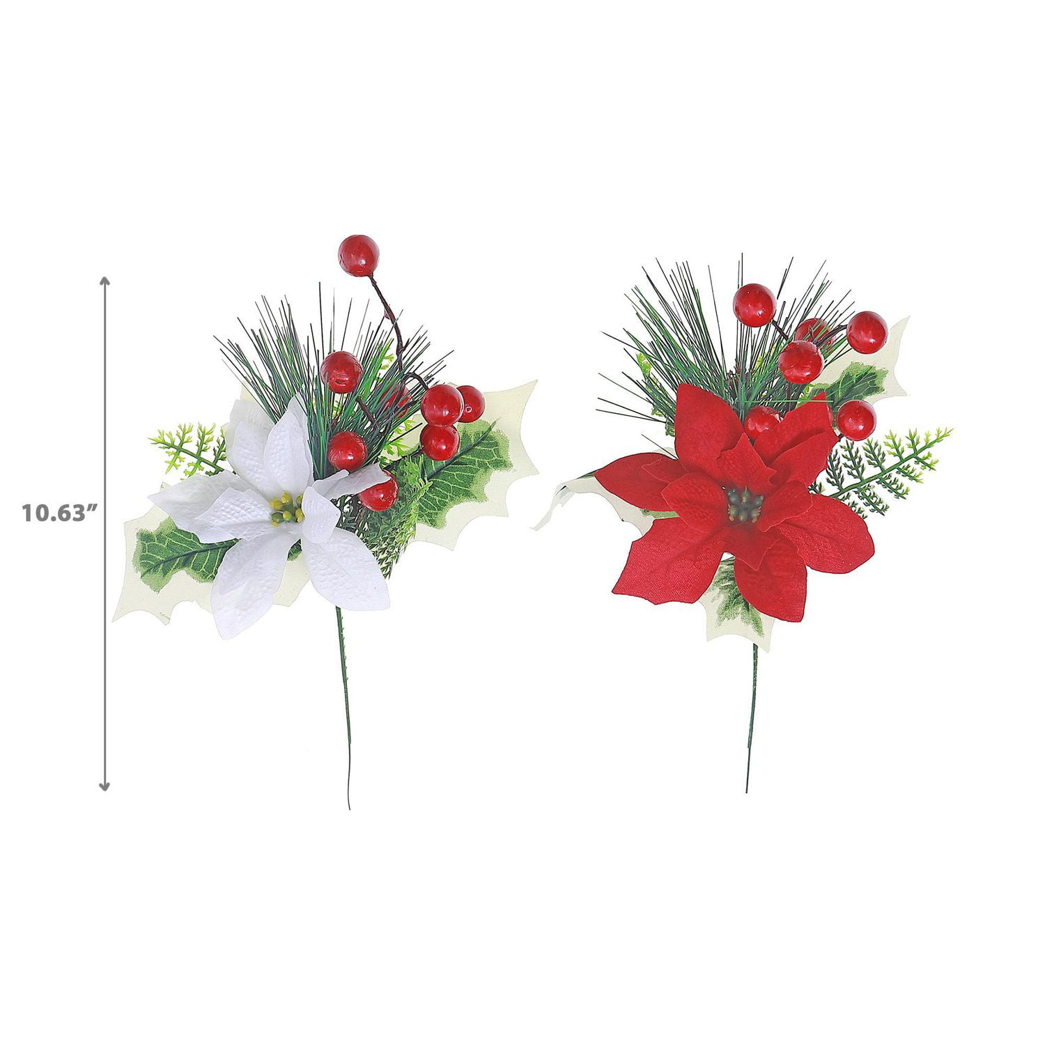 Poinsettia Et Pic À Baies - Lot De 12
