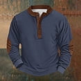 thumbnail image 1 of Men's Retro Halloween Quarter Button Collar Sweatshirt Haunted House Acting Essential Partially Buttoned Pullover Vintage Horror Print Last-Minute Halloween Party, 1 of 4