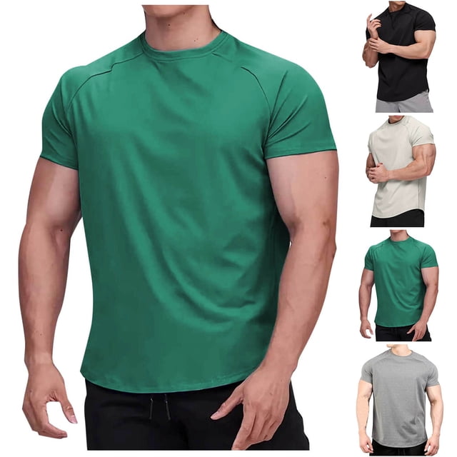 QIPOPIQ Men's Short Sleeve UPF 50+ Sun Protection Shirts Quick Dry Rashguard Swim Shirt SPF Workout Fishing Athletic T-Shirt Clearance
