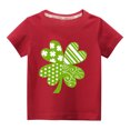thumbnail image 1 of MeetoTime T-shirt Uni à Col Rond pour Tout-Petits Enfants Imprimé Fête de la Saint-Patrick Manches Courtes pour Garçons Filles, 1 of 3