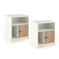 thumbnail image 1 of Gymax 2 Pcs Tables de Nuit Tables d'Appoint Bout de Canapé avec Tablette de Rangement pour Chambre Salon, 1 of 10