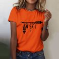 thumbnail image 2 of Dadaria T-Shirt Femme Orange Manches Courtes Col Rond Attrape-Rêves Été m, 2 of 6
