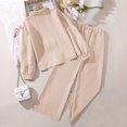 thumbnail image 4 of vdgthytj Toddler Boy Girl Fall Spring Clothes Kids Long Sleeve Button down Shirt and Wide Leg Pants 2PCS Lounge Outfit, 4 of 9