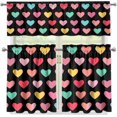thumbnail image 1 of Valentine''s Day Kitchen Curtain Valance and 36" Tiers Set of 3 Soft Color Heart Cafe Curtains with Rod Pocket Blackout Drape Window Set for Home Window Decorations, 1 of 5