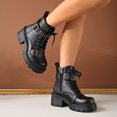 thumbnail image 4 of Mepaouo Women's Combat Ankle Boots Lace up Platform Dress Booties Buckle Rivets Punk Goth Shoes with Zipper, 4 of 9