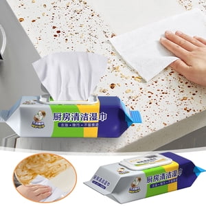 Vadktai Kitchen Cleaning Wipes For Microwave, Quickly Cleans Kitchen Oil Stains, Easy Cleaning Without Washing 80 Count