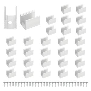 Uxcell Neon Rope Light Mounting Brackets, 50 Pcs Neon LED Lights Aluminum Install Fixing Clips Accessories for 10x18mm Silicone Neon Signs Flex Strip Lighting DIY