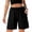 #0001-Black, variant on Neewe Women's Bermuda Shorts Summer Wide Leg Plain Elastic Waisted Comfy Casual Sweat Long Shorts