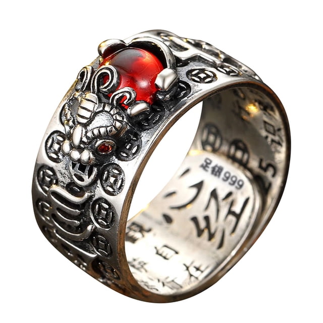 Pompotops Feng Shui Ring Anillo Mantra Good Luck Wealth Protection Efficacious Rings For Men & Women, Ring Clearance