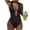 Black, variant on Women's One Piece Swimsuit Backless Tummy Control, High Cut Summer Bathing Suits, Beach Vacation Swimwear with Removable Pads, Fashion Sexy Back Bodysuit