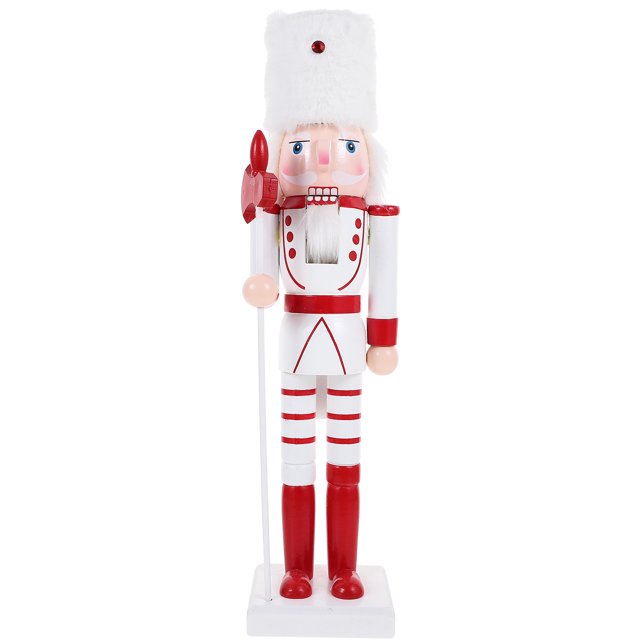 Christmas Nutcracker Decoration Wooden Nutcracker Figure Tabletop Cartoon Nutcracker Ornament
