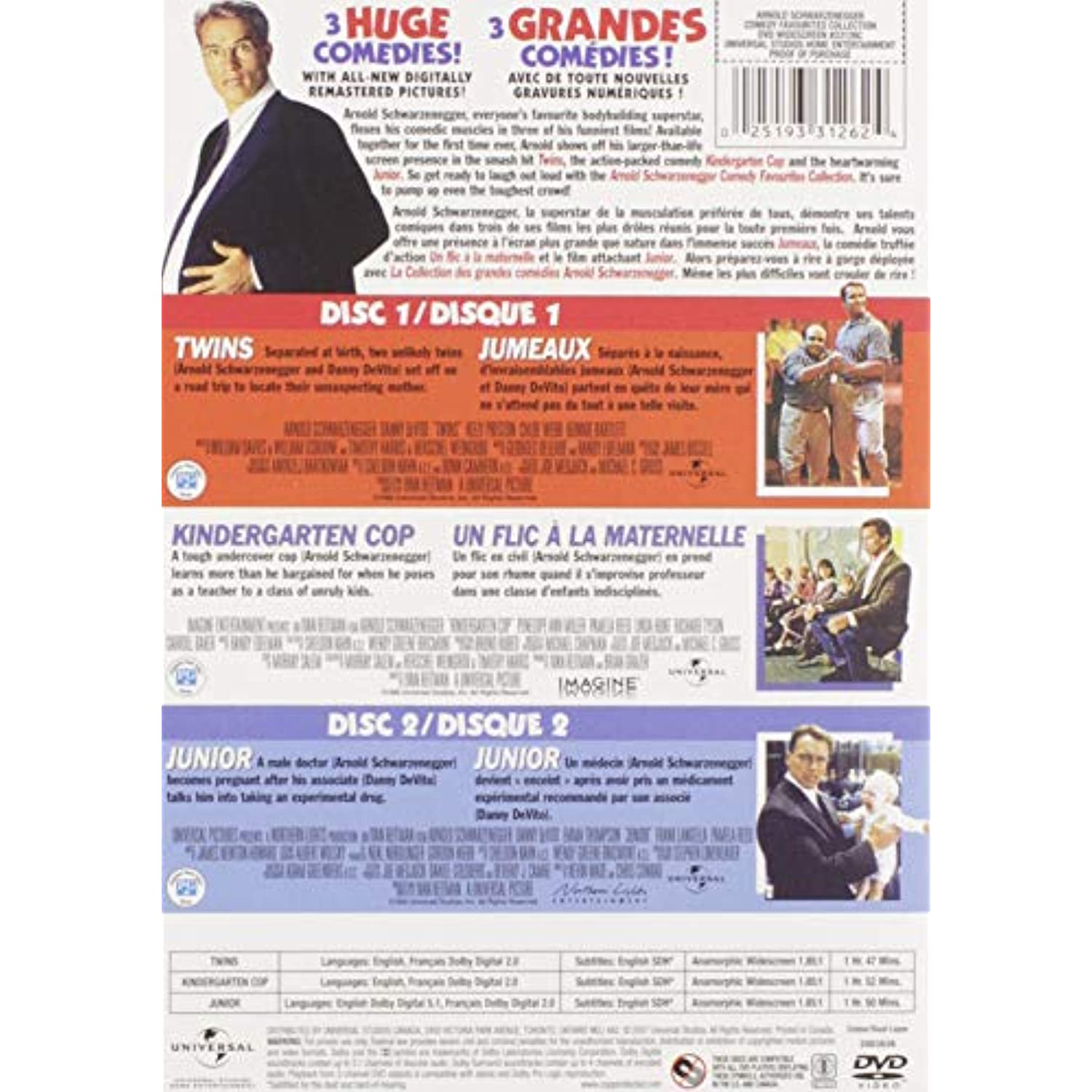 Arnold Schwarzenegger: Comedy Favorites Collection: Twins / Kindergarten Cop / Junior