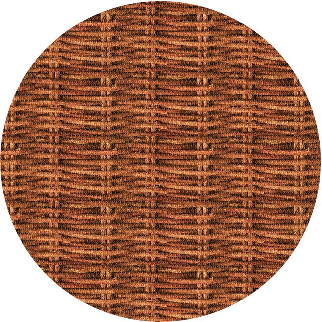 Ahgly Company Tapis Rond Lavable en Machine Intérieur Transitionnel Orange Néon, 6 Pieds Rond