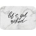 thumbnail image 1 of Let''s Get Naked Bath Mat,Modern Abstract Art Bathroom Rugs No Silp,White Marble Washable Cover Floor Rug Carpets Floor Mat 16x24 Inches for Kitchen Bedroom, 1 of 6