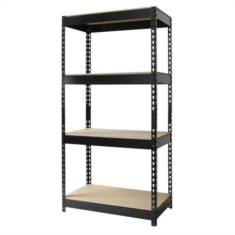 Cheval en Fer 3800 Étagère Métallique Rivetée 4 Étagères 16Dx30Wx60H Noir