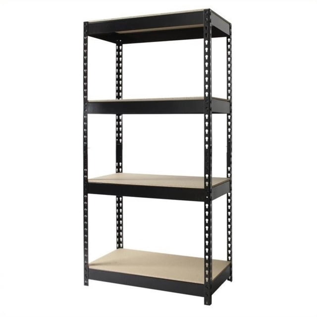 Cheval en Fer 3800 Étagère Métallique Rivetée 4 Étagères 16Dx30Wx60H Noir