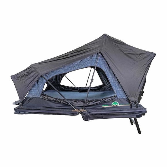 Overland Vehicle Systems Tent 18209905 XD Sherpa; Car Top; 52 Inch x 88 Inch x 52 Inch; Sleeps 1 Adult; Black Aluminum Base With Rip Stop Poly Cotton Body; Soft Shell Fold Storage; With Screen Windows