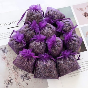 Sachets de Bourgeons de Lavande - 18 Paquets de Fleurs de Lavande Séchées 100 % Naturelles pour Parfum d'Intérieur, Tiroirs, Assainisseur