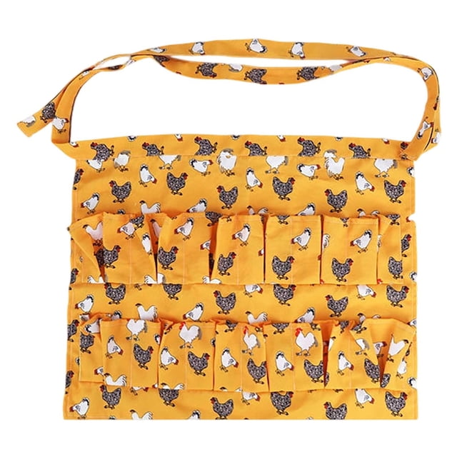 Egg Collecting Apron With Multiple Pockets Chicken Print Design Durable Polyester Gardening Apron For Farm Poultry Care And Harvesting Chef Apron And Teacher Apron Baking Apron Joke Garden Apron with