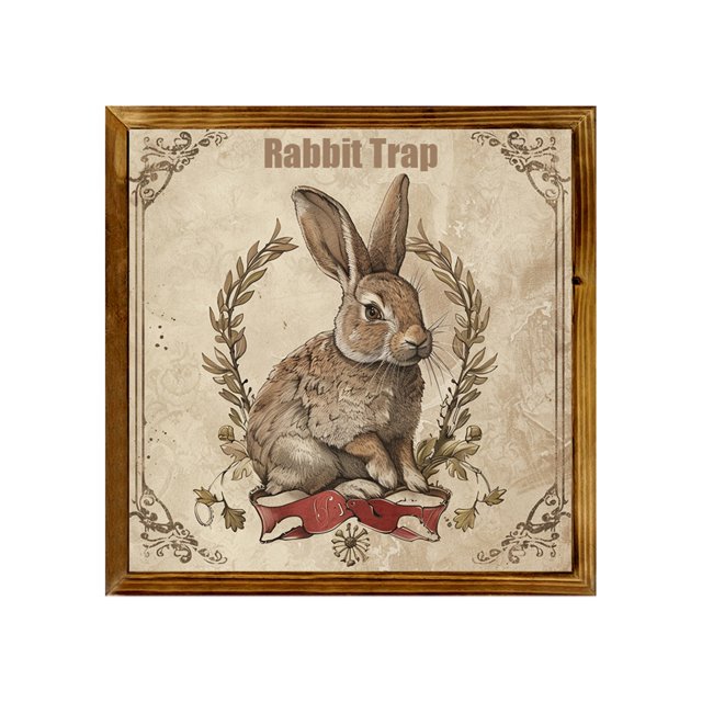 Honganda Easter Photo Frame Ornament Bunny Easter Egg Pattern Wooden Decorative Picture Frame for Desktop Wall Home Holiday Decor