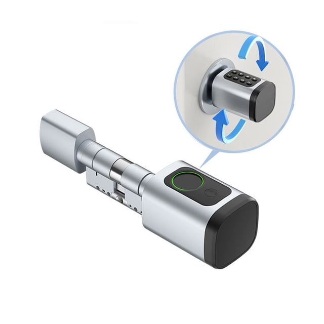 Serrure Réglable Bluetooth Intelligente à Empreinte Digitale, Serrure Cylindrique Numérique avec Application/mot de Passe, Déverrouillage de Clé