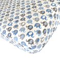 thumbnail image 3 of effe bebe Vera Elephant 100% Cotton Crib Fitted Sheet (Blue Grey), 3 of 4