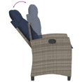 thumbnail image 5 of vidaXL Chaise de Jardin Inclinable avec Coussins en Rotin Gris, 5 of 5