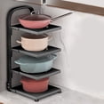 thumbnail image 1 of TopLLC Adjustable Home Kitchen Storage Rack For Pots And Pans With Strong Load-Bearing Capacity Ventilated Design Kitchen Organizer wire shelving, 1 of 6