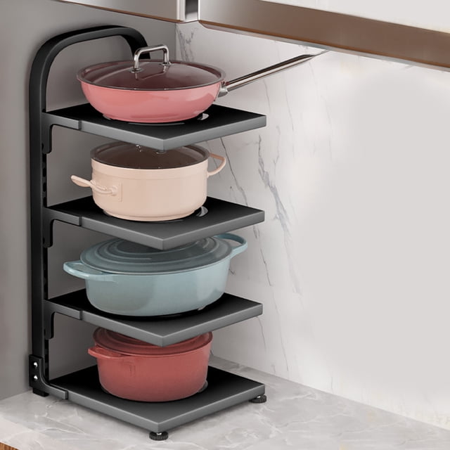 TopLLC Adjustable Home Kitchen Storage Rack For Pots And Pans With Strong Load-Bearing Capacity Ventilated Design Kitchen Organizer wire shelving