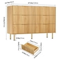 thumbnail image 2 of Commode à 6 Tiroirs Cannelés, Organisateur de Rangement Moderne en Bois pour Chambre, Garde-Robe, Salon et Couloir, 2 of 7