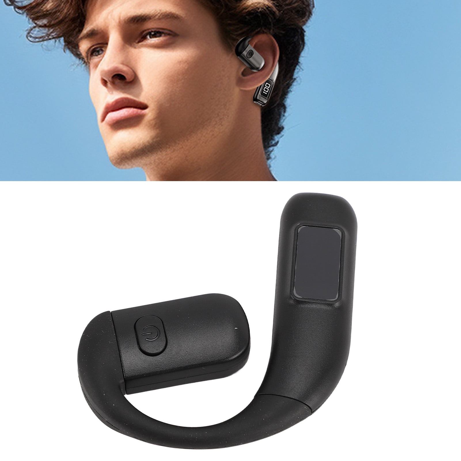 Open Ear Wireless Headphones, Single Ear  5.5 Headset with 180 Rotating Microphone and Speaker, 30Hrs Playback,  V5.5 Headphones Earbud