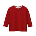 thumbnail image 5 of MeetoTime T-shirt Uni à Manches 3/4 et Col Rond pour Enfants, T-shirt pour Tout-Petits Garçons Filles 3-12 Ans, 5 of 5