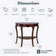 thumbnail image 3 of All Things Cedar Table Console d'Appoint Demi-Lune en Bois, Tablette de Rangement, Cerisier, 3 of 9