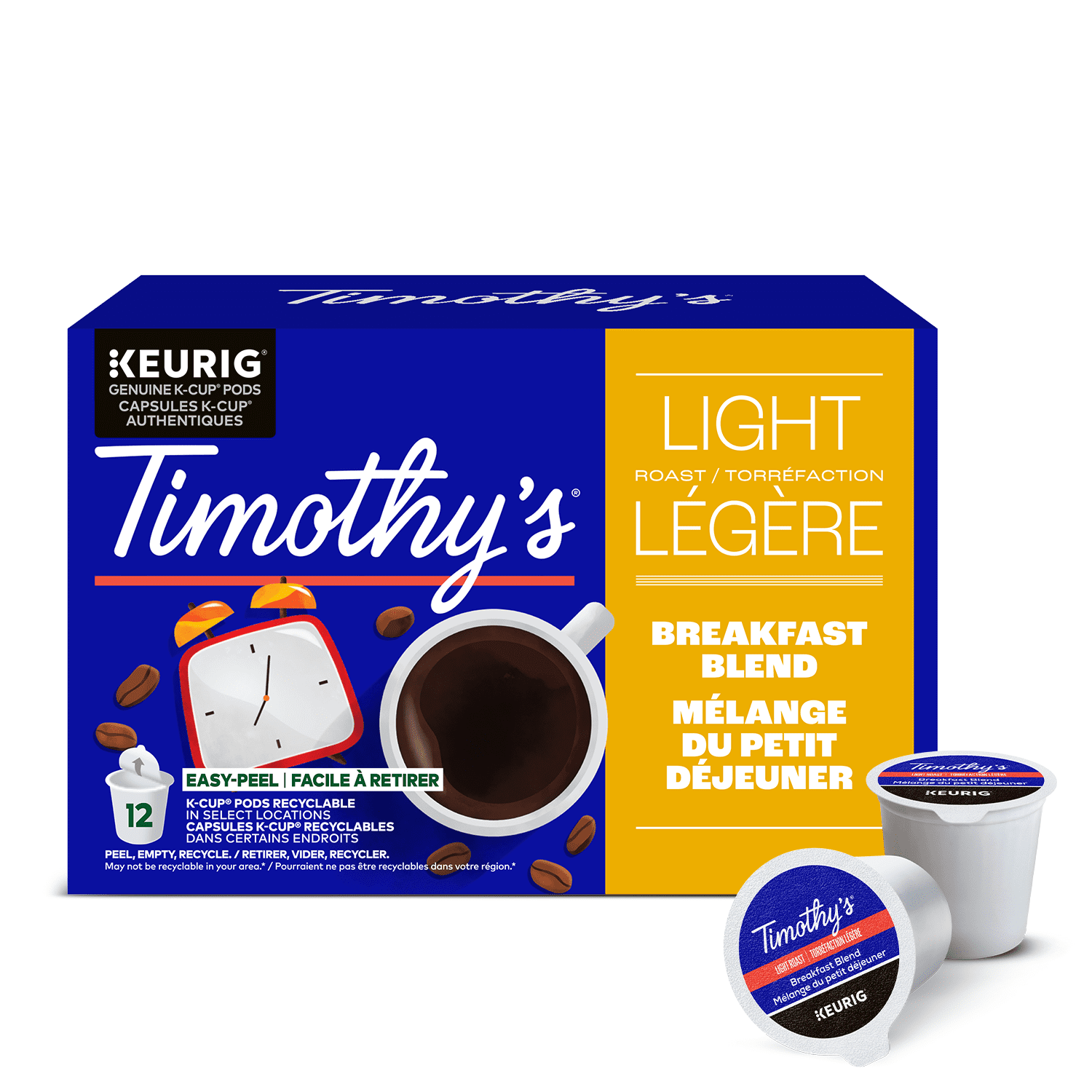 Timothy’s Breakfast Blend, Light Roast, K-Cup Coffee Pods 30 Pods
