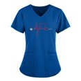 thumbnail image 1 of Hauts à Manches Courtes Col en V pour Femmes, Uniformes de Travail Infirmiers, T-shirts, 1 of 2