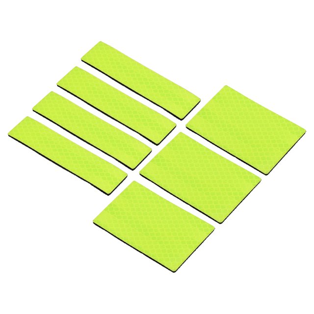 Unique Bargains Reflective Patch 1'x4' 2'x3', 7 Pcs Safety Appliques, Light Yellow