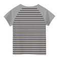 thumbnail image 5 of Économies d'Été! SROBPTY T-Shirts à Manches Courtes pour Tout-Petits, Garçons Tout-Petits Mode Col Rond à Rayures Imprimé Manches Courtes Gris, 13 Ans, 5 of 5