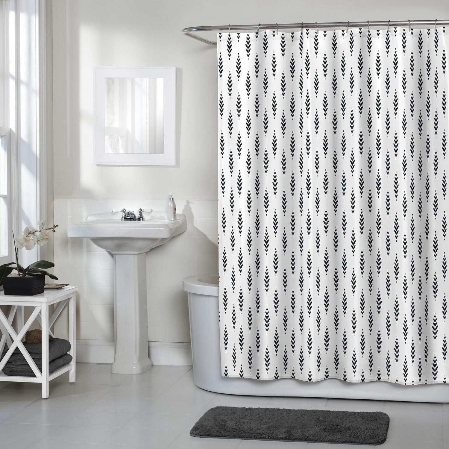Rideau de douche décoratif en tissu léger Hometrends, modèles assortis