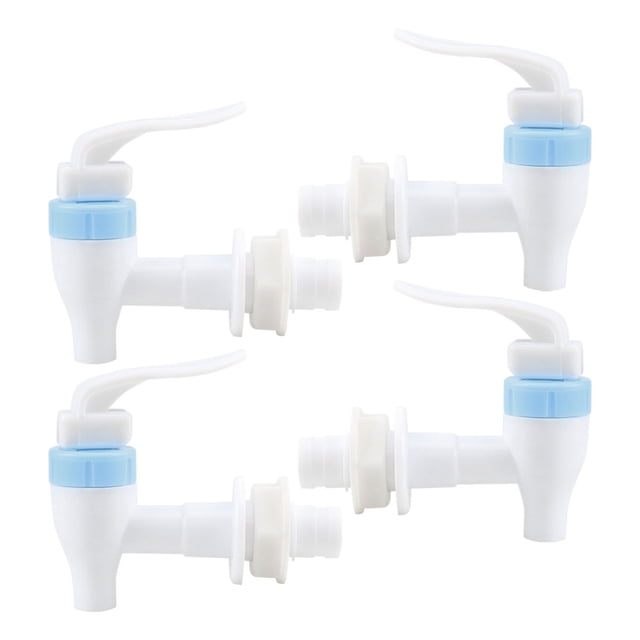 Unique Bargains Blue Plastic Water Cooler Faucet Push Type Handle Fit Water Dispenser Tap Spigot Replacement 4pcs