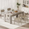 thumbnail image 1 of Dining Table for 6-8, 71" Rectangular Farmhouse  Kitchen Table with Large Tabletop,  Extra Support Base & Triangular Table Leg, Sturdy, for Apartment, Small Space, 1 of 39