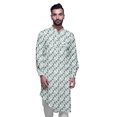 thumbnail image 1 of Atasi Kurta Asymétrique en Rayonne pour Homme, Kurta Chemise Longue Décontractée Imprimée, 1 of 6