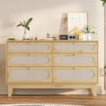 thumbnail image 4 of Commode en Rotin pour Chambre à Coucher, Commode à 6 Tiroirs pour Garde-Robe, Commodes à Tiroirs, Armoire de Rangement en Chêne pour Chambre à Coucher, Salon, Entrée, Couloir, Chêne, 4 of 7