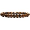 thumbnail image 1 of Natural Yellow Tiger Iron Handmade Gemstone 8mm Round Beads Elastic Bracelet 7" Unisex, 1 of 4